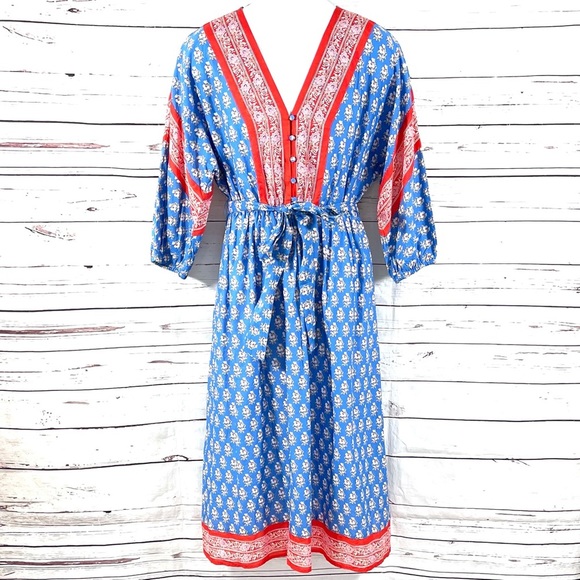 J. Crew Dresses & Skirts - J. Crew Women’s V Neck Cover Up Dress In Classic Block Print Beachwear Size S